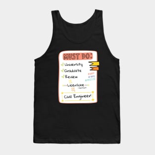 Road to Civil Engineer Checklist! Tank Top